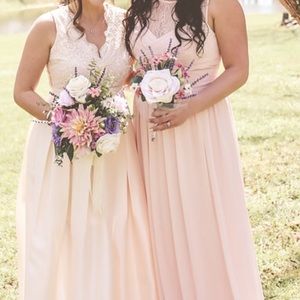 Gorgeous long, light pink bridesmaid/formal dress